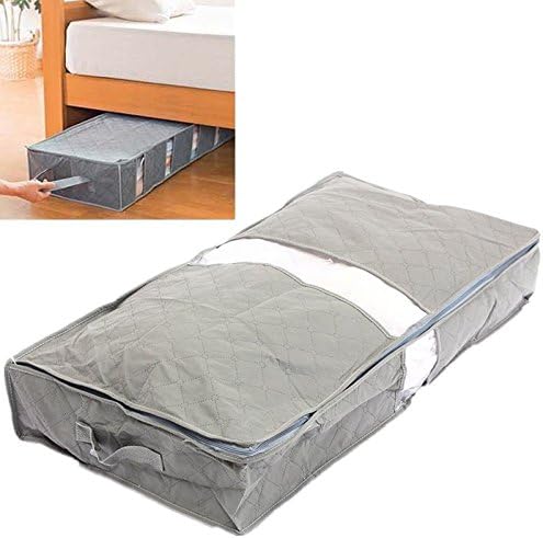 Essort Aufbewahrungstasche Unterbett Organizer Tasche Unter Dem Bett Stauraum Bambus Anthrazit Stuff Tasche Fur Quilt Kleidung Decken Schuhe Staub Proof Amazon De Kuche Haushalt