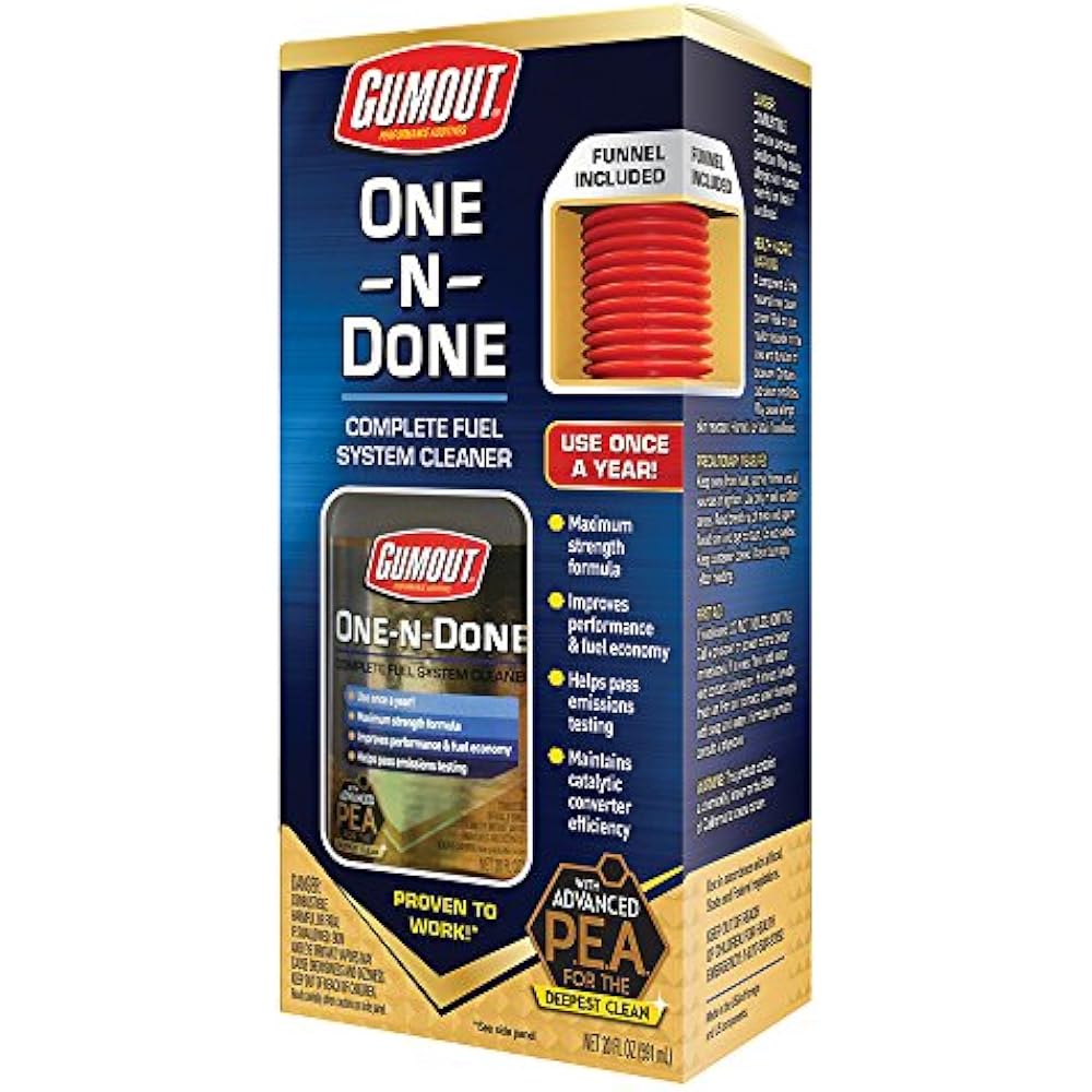 Gumout 510112 OneNDone Complete Fuel System Cleaner, 20 Oz