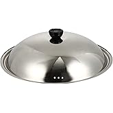 Wok Lid for Pots and Pans Stainless Steel Pot Lid Cookware Lid Cooking Pan Lid Replacement Pot Lid Cover Skillet Lid with Round Knob 13.7 inch