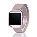 For Fitbit Blaze Band, Wearlizer Milanese Loop Watch Band Replacement Stainless Steel Bracelet Strap With Metal Frame for Fitbit Blaze - Rose Gold Pink Large