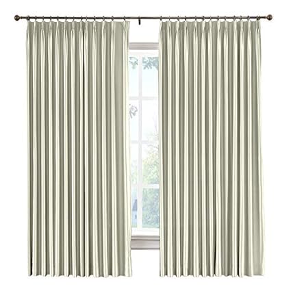 1 Panel Cololeaf 52 W X 84 L Pinch Pleat Faux Linen Blackout Lined