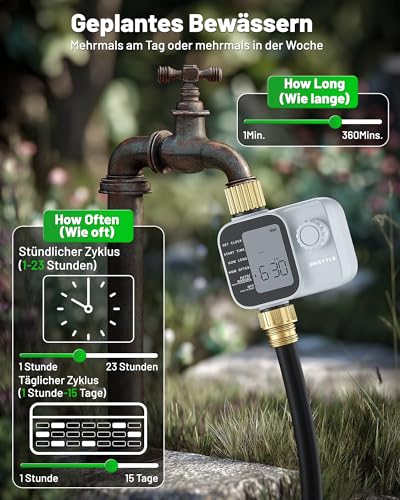 Unistyle Irrigation Computer | New Edition 2026 - Automatic Garden Watering, Easy and Intuitive Operation, Brass Connector in Heavy Design, IP55 Protection, Flexible Irrigation Programs