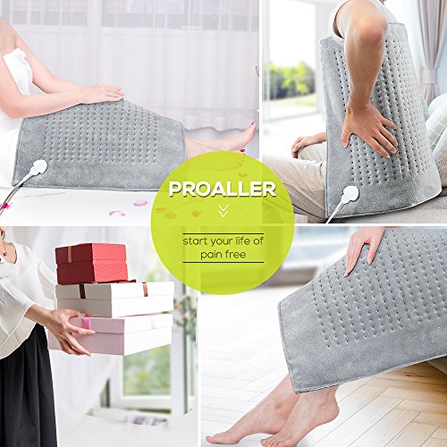 XXXL Heating Pad Large Electric, 23" x 24" King Size Fast Heating Technology for Cramp, Neck and Shoulders, Back, Abdomen, Legs, Auto Shut Off, Safe for Pets, Moist/Dry, Machine Washable - Gray