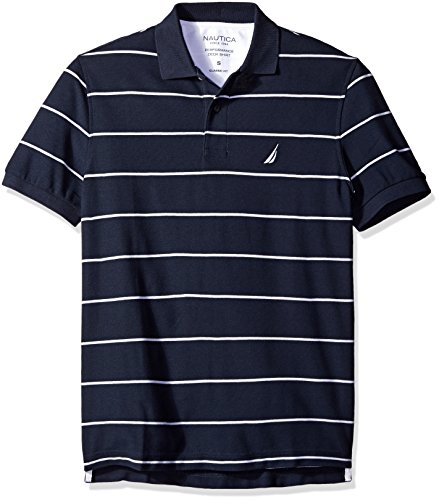 Nautica men s stripe deck anchor polo, navy, medium