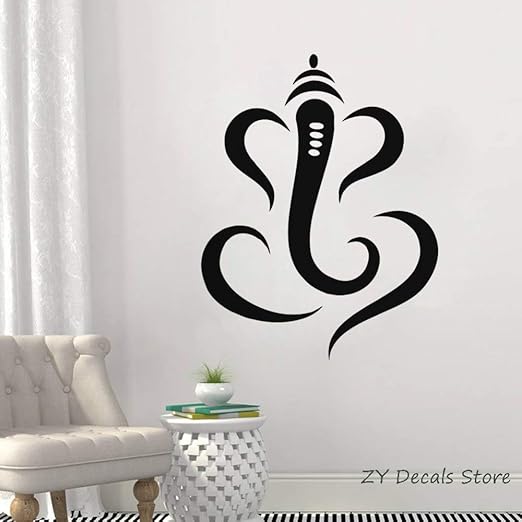 Wanmeidp Hindu Ganesha Lord Vinilo Tatuajes De Pared Elefante