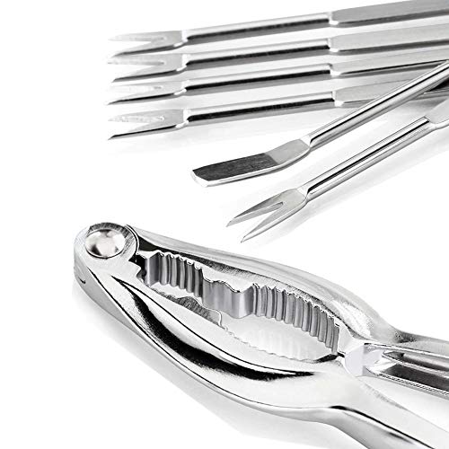 7Pcs Seafood Tools Set Crab Crackers Nut Cracker Forks Leg Lobster Sheller Knife Shellfish Opener
