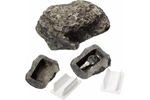 QOOWFEANIG Fake Rock Key Hider, Waterproof & Dustproof, Real Stone Simulation, Spare Key Holder, Real Look & Feel, Garden & G