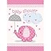 Pink Elephant Baby Shower Invitations