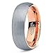 [EnvyJ] 7mm 18K Rose Gold Plated Tungsten Carbide Domed Brushed Men's Women Wedding Band Ring in Comfort Fit Finish Fit Size 5-16 w/ velvet ring box (5)