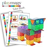 Award Winning Playmags Idea Building Book - Brightly Colored Easy to Follow Pictures - Great Idea Book for All Magnetic Block Sets - Great Gift for Kids