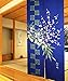 SMJAITD Retro Traditional Blue Background Chinese Pine Tree Bamboo Plum Flower Pattern Door Curtain Children Room Curtain 85cm by 150cm