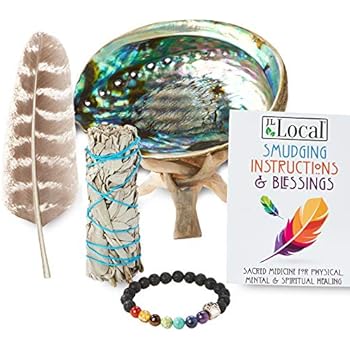 JL Local White Sage Smudging Kit Smudge Stick Gift Kit + Instructions & Blessings (Beginner's Kit)