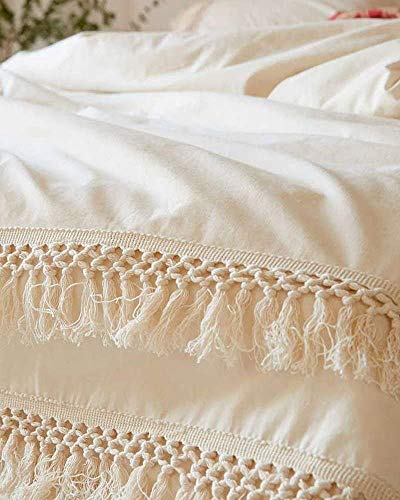 2 White+Duvet+Fringed+Cotton+Tassel