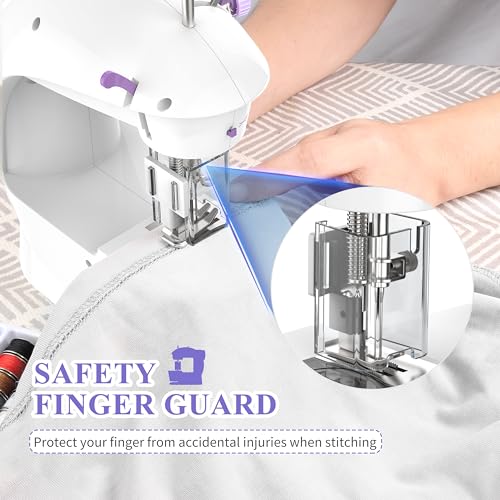 Mini Sewing Machine for Beginners, Electric Sewing Machines with 42PCS Sewing Tools and Extension Table, Gift for Kids