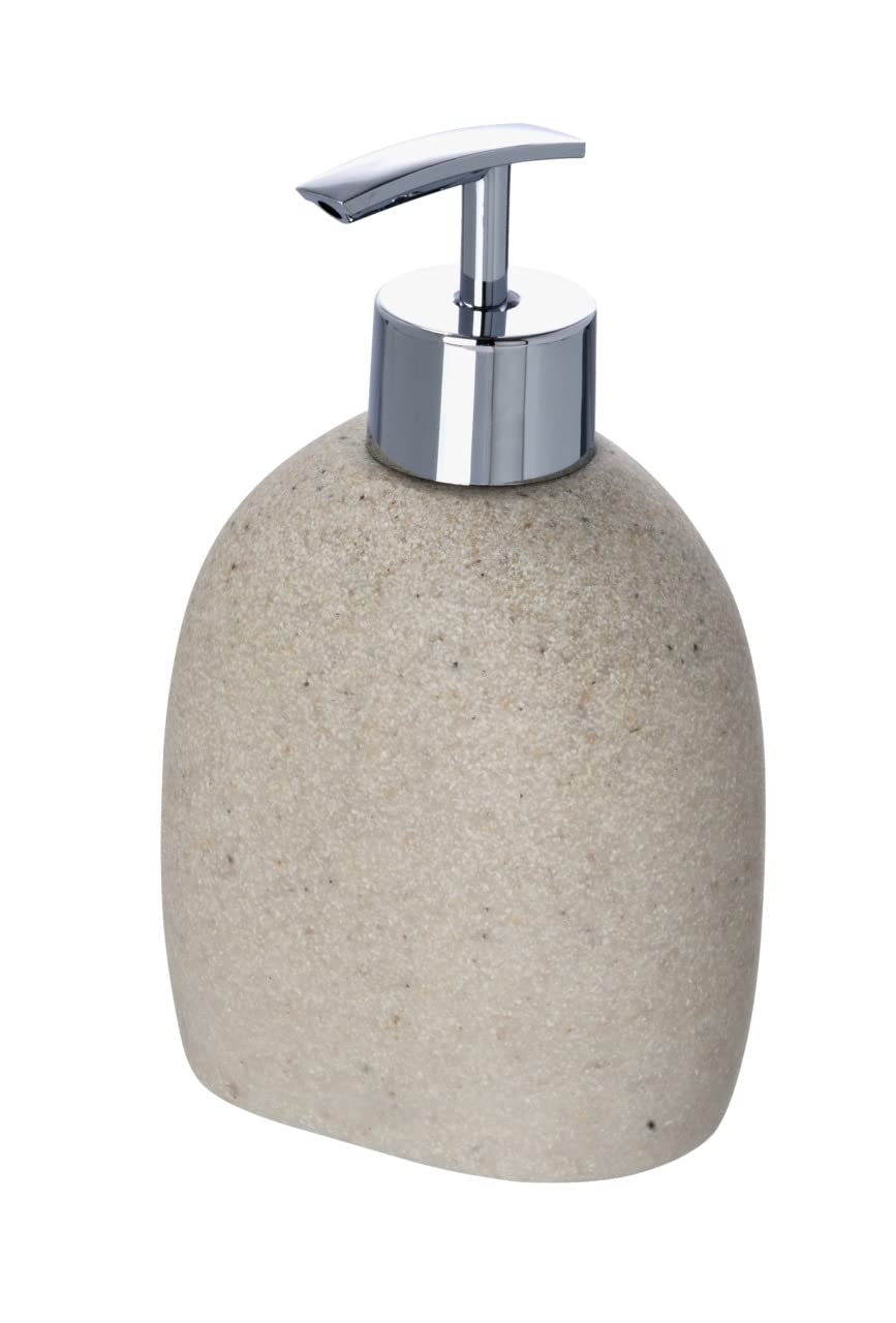 WENKO 20475100 Soap dispenser Puro, capacity 0.295 L, Plastic Polyresin, 9.4 x 15.2 x 6.5 cm, Beige — image 1