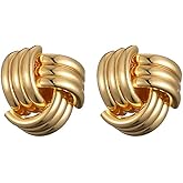 Gold Chunky Earrings for Women Gold Geometric Drop Dangle Earringsgold Knot Statement Geometric Dangle Earrings for Women Girls Long Link Dangle Earrings Trendy Jewelry Gift