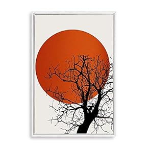 Framed Canvas Home Artwork Decoration Nordic Style Moon Canvas Wall Art for Living Room, Bedroom - 16x24 inches