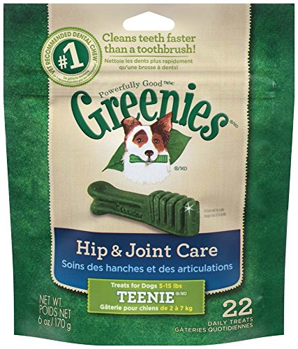 Greenies Hip & Joint Care Canine Oral Dental Chews Treats for Dogs Teenie 6oz