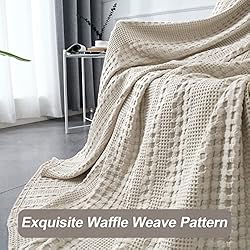 PHF 100% Cotton Waffle Weave Blanket King Size