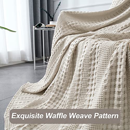 PHF 100 Cotton Waffle Weave Blanket King Size Washed Soft