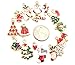 Kinteshun Christmas Charms Assorted Enamel Xmas Elements Pendant for Holiday DIY Jewelry Making(19pcs,Gold Tone)