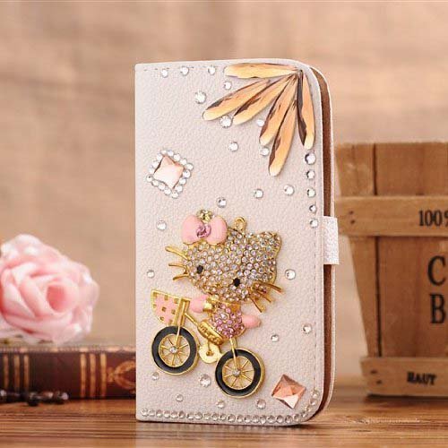 iPhone 6s Wallet Case,The Bestdeal iPhone 6S Wallet Case Leather Folio Support Smart Wallet Case Cover with Card Holder&Magnetic Flip Horizontals (hello kitty&bike)