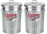 Garbage Steel Trash Can With Side Drop Handles - 20 Gallon (2)
