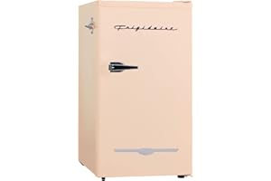Frigidaire Retro Compact Fridge with Chiller, 3.2 cu ft Countertop Fridge with Built-In Bottle Opener, Compact Refrigerator for Office, Bedroom, Dorm Room or Cabin - 16.5"D x 19"W x 31"H (Pink)