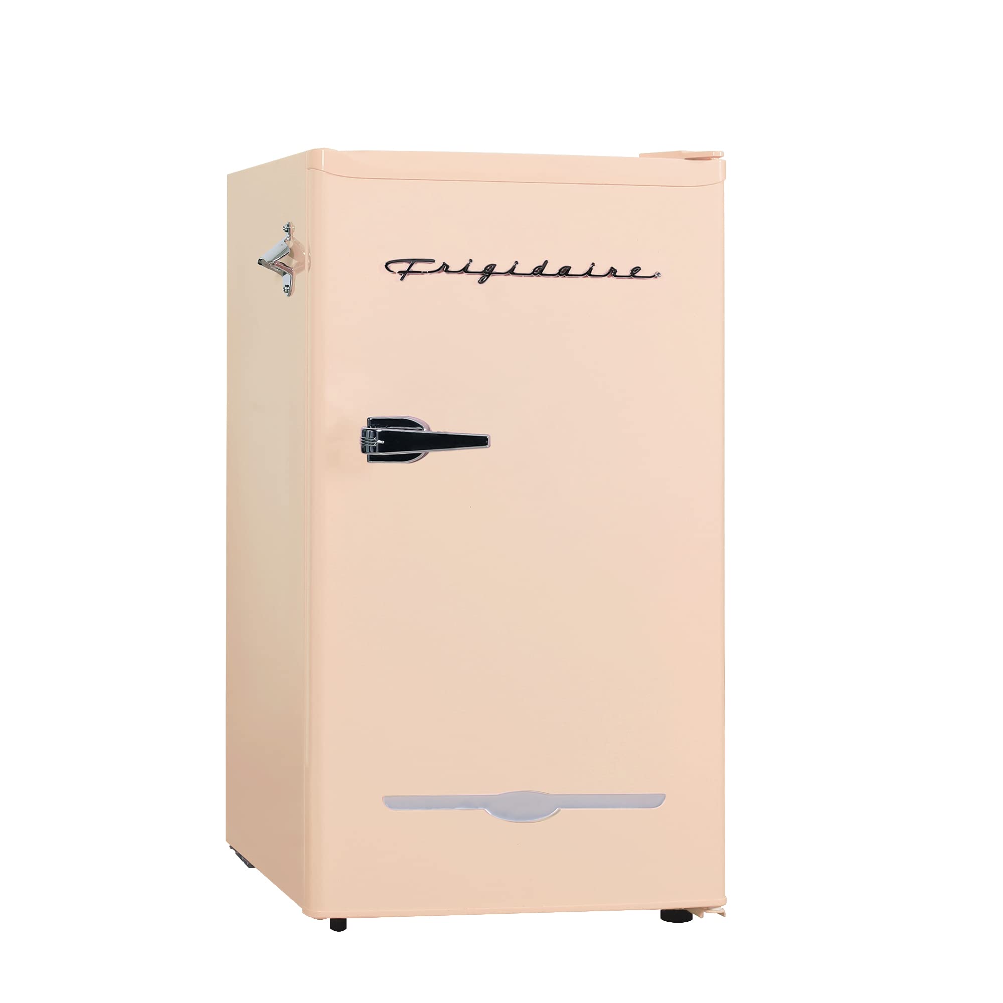 Photo 1 of Frigidaire Retro Compact Fridge with Chiller, 3.2 cu ft Countertop Fridge with Built-In Bottle Opener, Compact Refrigerator for Office, Bedroom, Dorm Room or Cabin - 16.5" D x 19" W x 31" H (Coral)