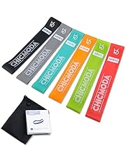 CHICMODA Elastiche Fitness Banda Elastica Bande di Resistenza Set di 6 Bande Esercizi per Fisioterapia - Loop Resistance Bands Attrezzatura per l'allenamento per Mobilità Allena Gambe Glutei