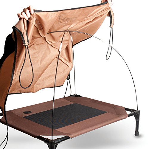 Canopy Elevated Foldable Pet Products Pet Cot Canopy Small Tan 17 x 22