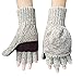 Korlon Wool Knitted Convertible Fingerless Gloves with Mitten Cover, Beige