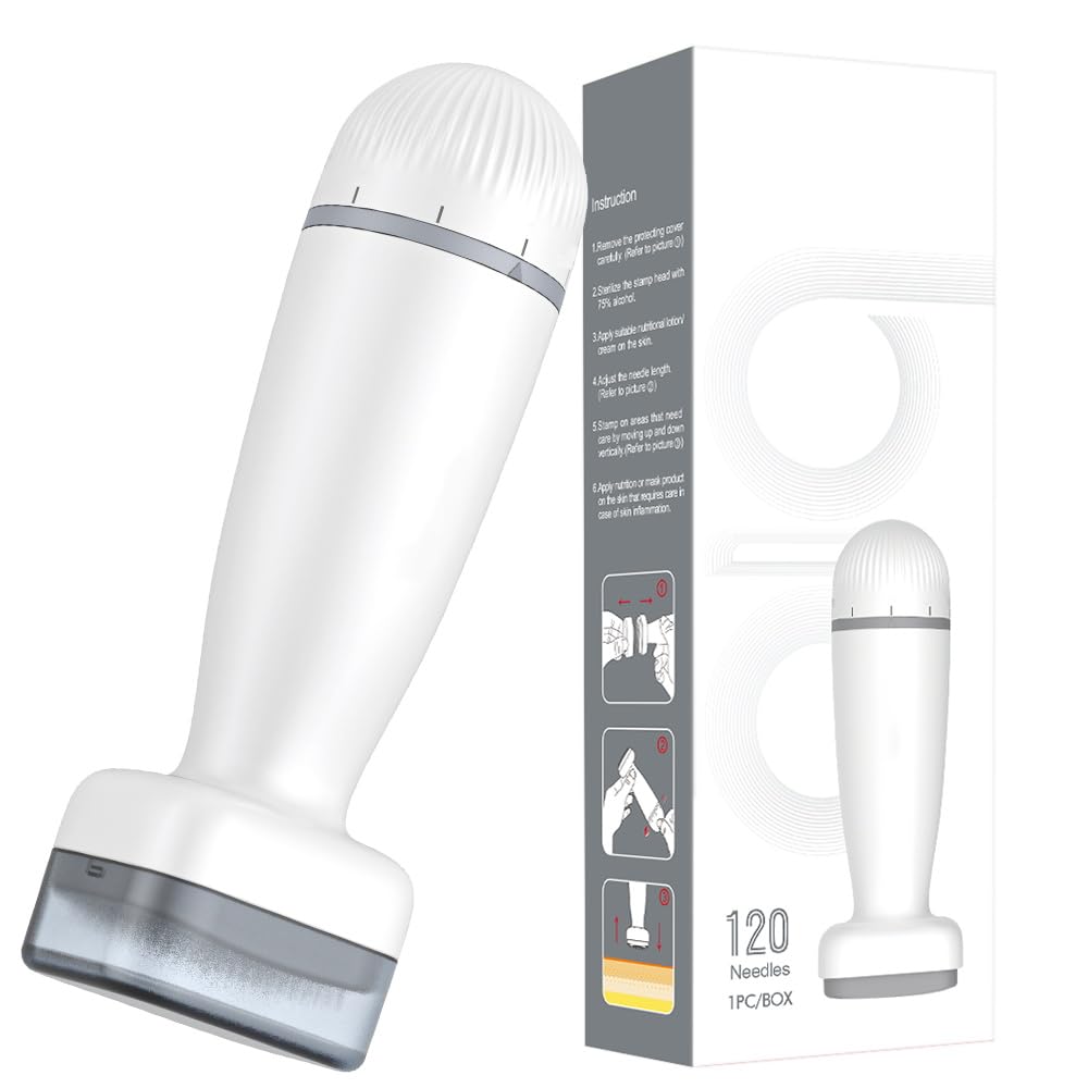 Photo 1 of 120 Titanium Derma Stamp,Microneedle Stamp 0.25 mm, Microneedling Roller for Men and Women Home Use