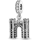 DATOUQI 3D Arc de Triomphe Charms 925 Sterling Silver Paris Charms for Bracelet and Necklace