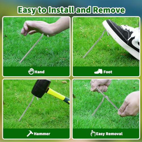 Metal Tent Stakes Heavy Duty 9 Inch, 25 Pcs Anti-Rust Ground Stakes image 13