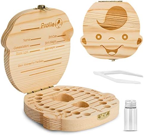 Baby Tooth Box ,Wooden Kids Keepsake 