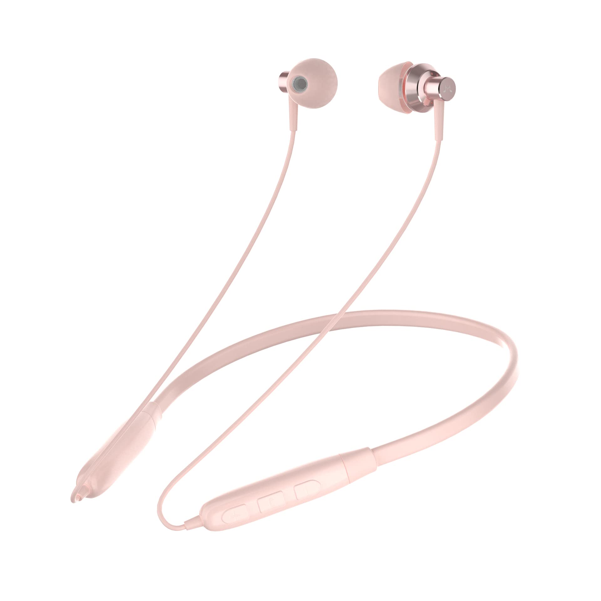 Soundmagic S20BT Neckband Bluetooth Headphones Wireless Earphones HiFi Stereo in Ear Headset with Microphone Lightweight Sports Earbuds Long Playtime Stable Connection Pink