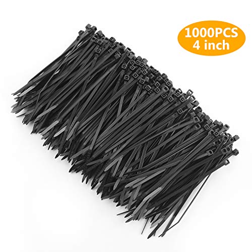OAONAN Cable Zip Ties 1000 Piece 4" Ultra Strong Plastic Wire Ties with 50 Pounds Tensile Strength Multi-Purpose Cable Tie for Home Office Garage Workshop Heavy Duty (Balck) - Thumbnail 7
