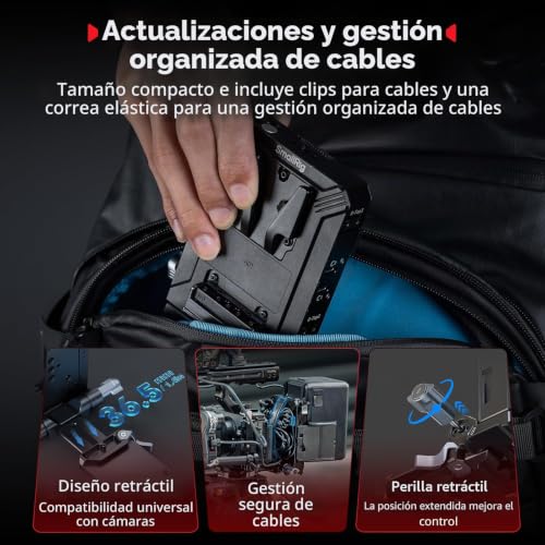 SMALLRIG Upgraded V-Mount Battery Plate Kit, with QR Plate for Ark, Screen Protector, Cable Clips, D-Tap/USB-C, for Mirrorless/DSLR Cameras and NEEWER Batteries - 5227