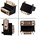 HDE Gold Plated 90 Degree DVI-I 24+5 Right Angle Male to Female Adapter