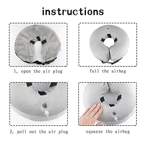 Inflatable Collar Soft Pet Recovery ECollar Cone for Dogs and Cats