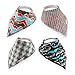 Rockstar Rugrats Baby Bandana Teething Drool Bibs with snaps 4-Pack Unique Premium Absorbent Cotton Gift set for boys and girls