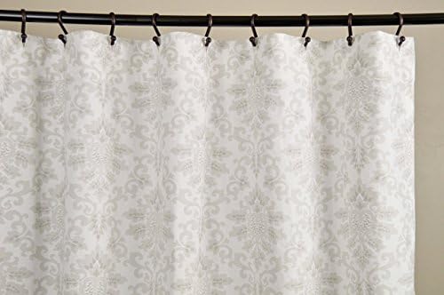 Fabric Shower Curtain - CECILIA FRENCH GRAY - 72" Width x (72", 74", 78", 84", 90", 96") Length