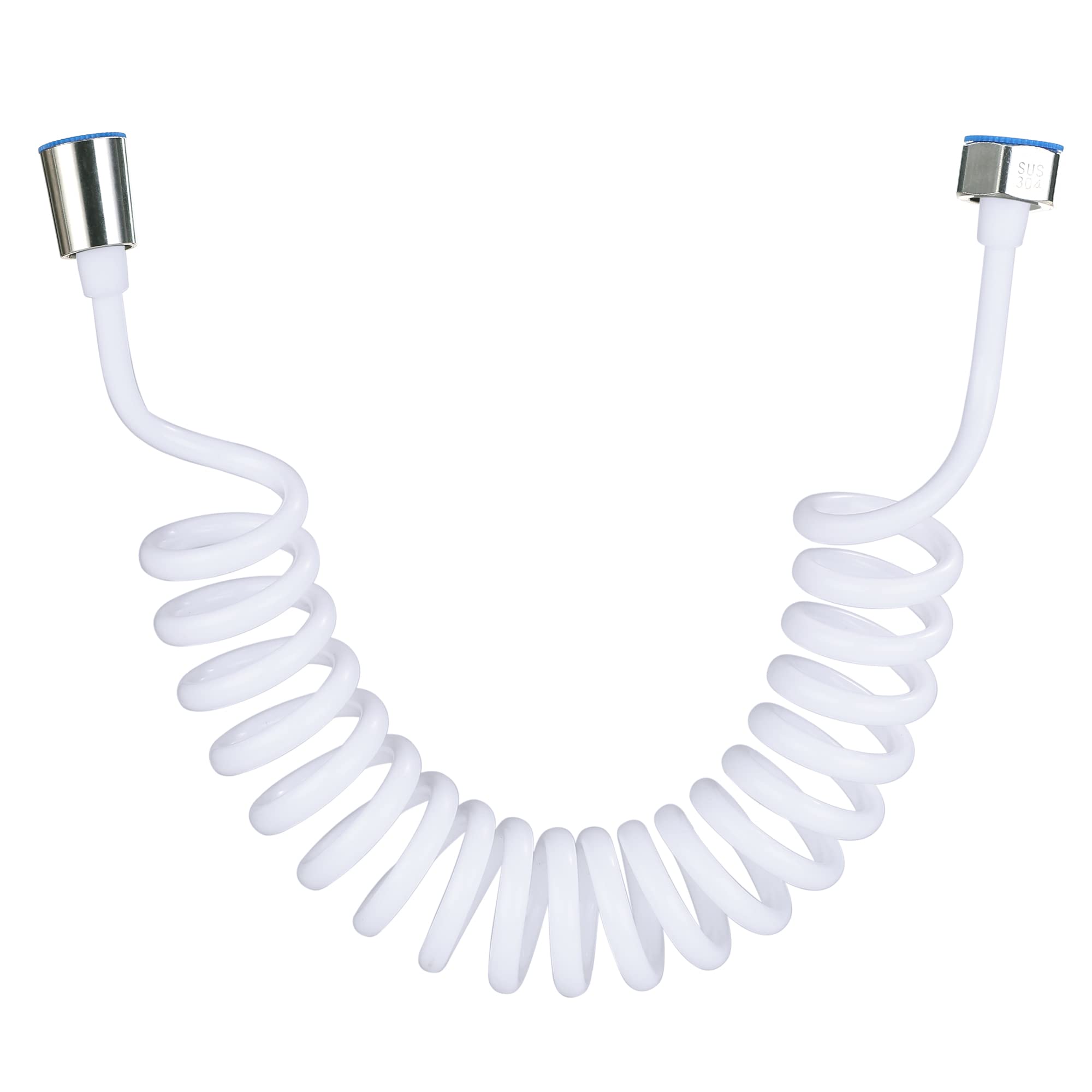 Spring Flexible Shower Hose,ABS Flexible Telescopic Shower Hose for Water Plumbing Toilet Bidet Sprayer Gun Bathroom Spiral Flexible Shower Hose-3M (White)