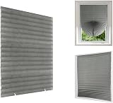 Maritown Temporary No Drill Blinds 60x150cm Grey Pleated Light Filtering
