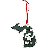 Michigan State Spartans State Shape Metal Christmas Ornament