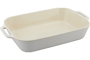 Staub 40511-887 Rectangular Dish, Ivory, 13.4 x 9.4 inches (34 x 24 cm), Ceramic Gratin Dish, Oven, Microwave Safe