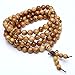 JOVIVI 8mm Natural Wood Bracelet Link Wrist Necklace 108 Tibetan Buddhist Prayer Beads Buddha Mala
