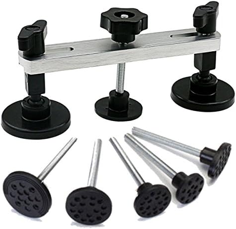 Pro Stainless Bridge Dent Puller Pop Sets Paintless Dent Removal Repair Tool for Car,Motor,Trucks Body Dent, with 5 Size Glue Tab (Dent Puller Bridge Set)