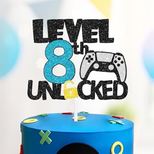 LIANGSS Video Game Level Unlocked Birthday Cake Topper Game